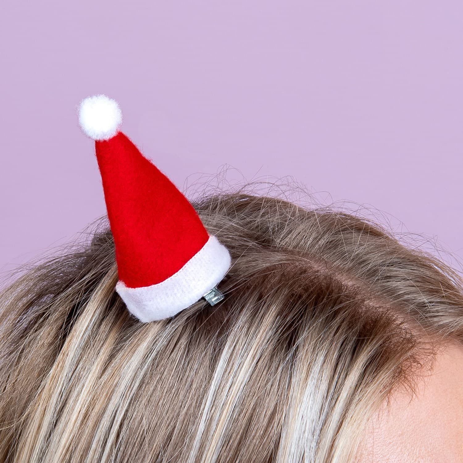 Kerstmuts haarclip met ledverlichting