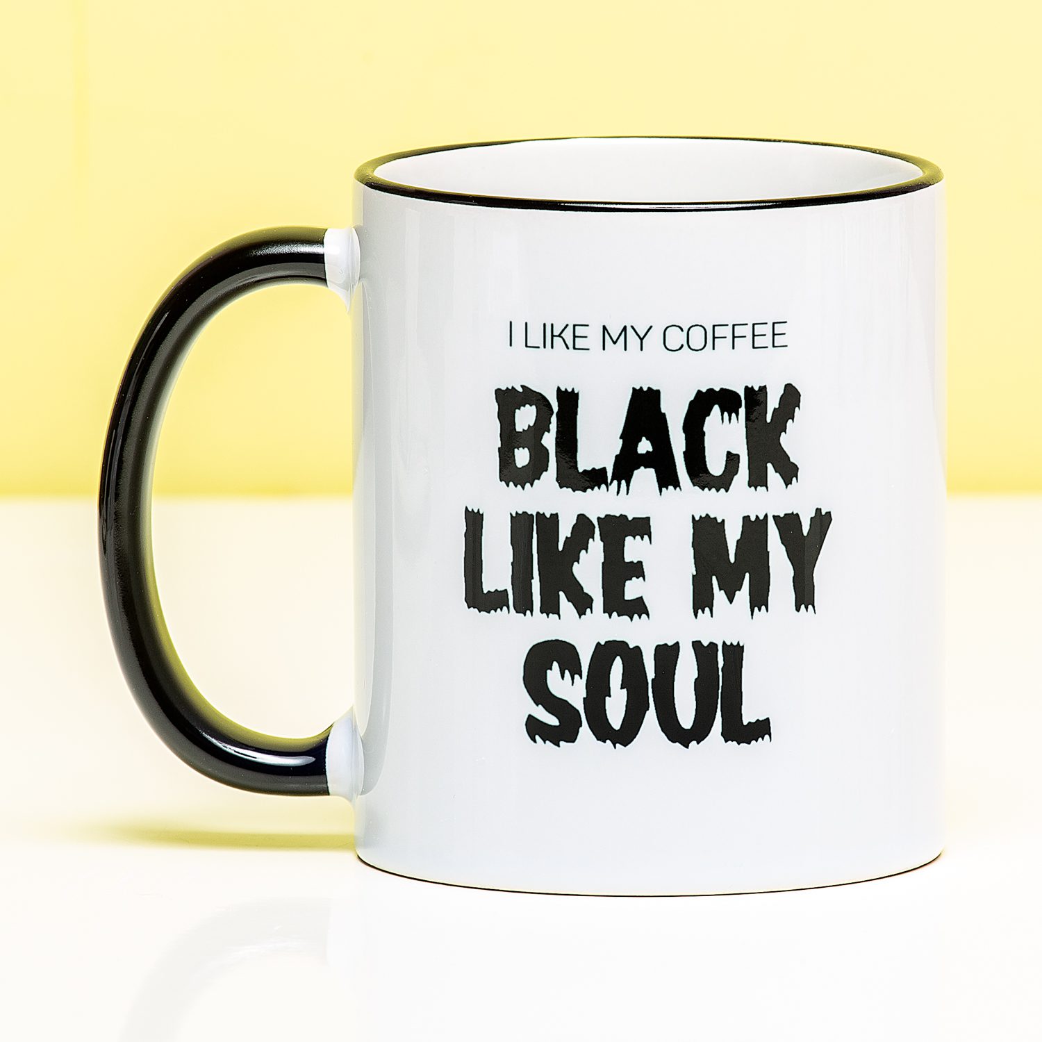 Geloofsbelijdenis Politiebureau liefde Mok Coffee Black Like My Soul | Ditverzinjeniet.nl