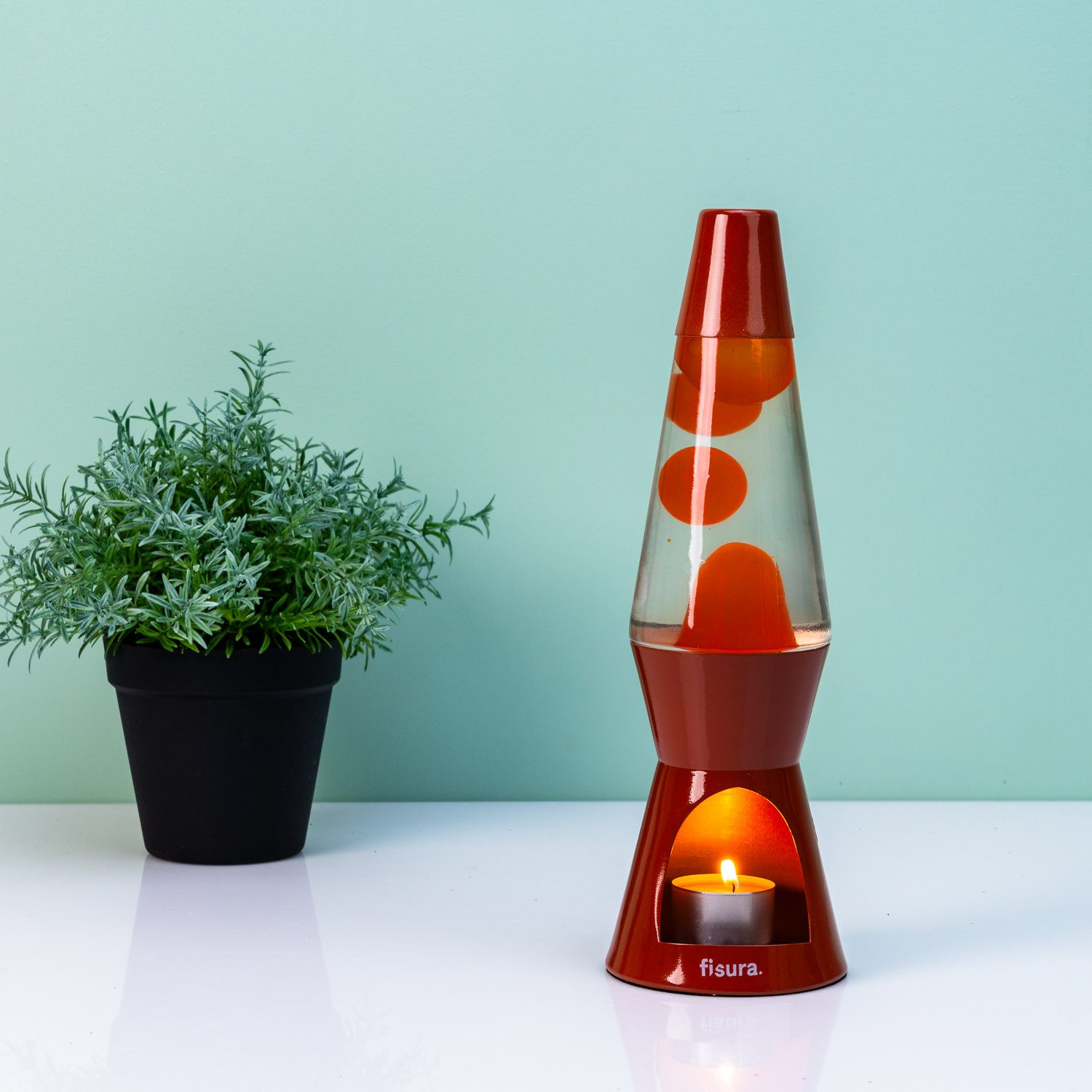 Waxinelicht Lavalamp Oranje Met Oranje Lava